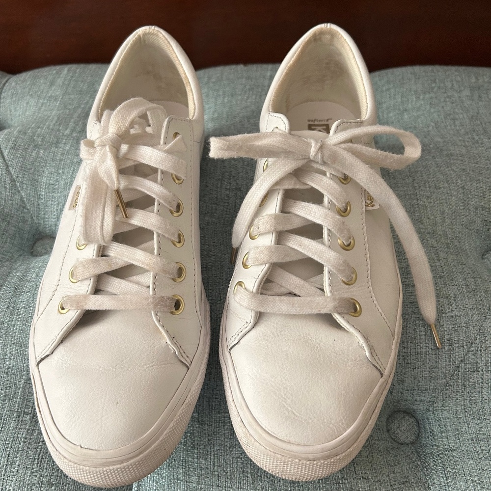 Keds, white leather tennis shoes